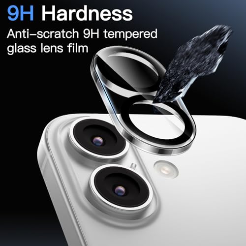 JETech Camera Lens Protector for iPhone 17, Clear, 3-Pack | 9H Tempered Glass, HD Clear, Anti-Scratch Protection, Night Shot Compatible, Case-Friendly - size: iPhone 17
