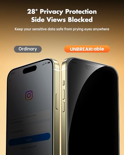 UNBREAKcable Privacy Screen Protector for iPhone 15 Plus, 2-Pack - size: iPhone 15 Plus