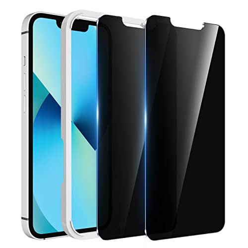 WHPXJY [2 Pack] for iPhone 13 Privacy Screen Protector Compatible with iPhone 13 Pro/14, Anti-Spy Tempered Glass Film, Touch Sensitive, No Air Bubbles, Case Friendly, with Easy Alignment Tool - size: iPhone 13/13Pro-6.1Inch