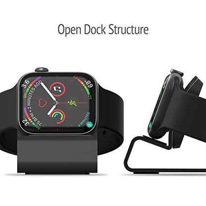 Sincetop Compatible with Apple Watch Charger Stand Ultra 2/Ultra/SE/9/8/7/6/5/4/3/2/1, Aluminum iWatch 49 45 41 44 40 42 38 Charging Holder Dock Nightstand Mode-Magnetic Charger not Included-Black - color: Black