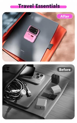 4-in-1 GaN 35W Retractable Wall Charger for iPhone, iPad, Samsung, Pink - color: Pink