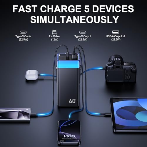 Portable Charger Power Bank 60000mAh, 22.5W Fast Charging Battery Pack