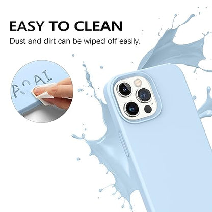 GUAGUA Compatible with iPhone 13 Pro Max Case Liquid Silicone Soft Gel Rubber Slim Microfiber Lining Cushion Texture Cover Shockproof Protective Phone Case for iPhone 13 Pro Max 6.7 Inch, Light Blue - color: Light Blue, size: iPhone 13 Pro Max
