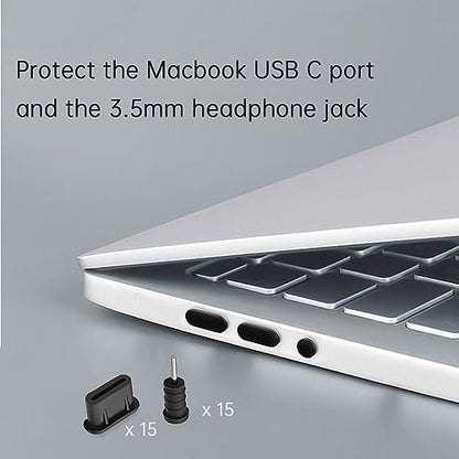 USB C Dust Plug, USB Type C Charging Port Dust Covers Protectors Caps with 3.5mm Headphone Jack