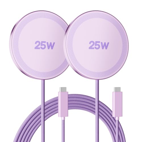 MagSafe 25W Wireless Charger for Apple Magnetic Fast Charging Pad - color: Light Violet