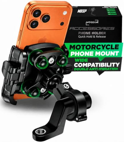 Motorcycle Phone Mount Anti Vibration Mirror & Handlebar Scooter