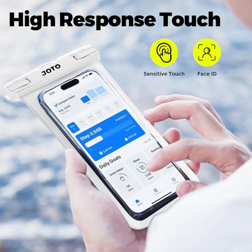 JOTO Up to 7" Universal Waterproof Phone Case for iPhone 17 Air 16 15 14 13 12 11 Plus Pro Max, IPX8 Cellphone Dry Bag XR X SE, Galaxy S23 S22 S21 S20+ S20 S10 Plus Note, Pixel -White - color: White, size: 1 Pack