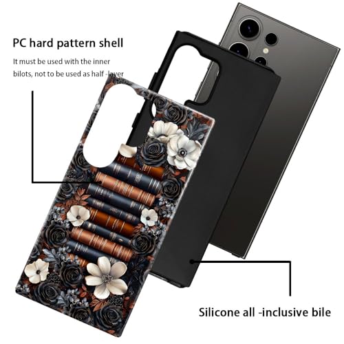 Case for Samsung Galaxy S26 Ultra,Camera Protection Soft Glossy Phone Case - Book Flowers Retro - color: Book Flowers Retro, size: Samsung Galaxy S26 Ultra