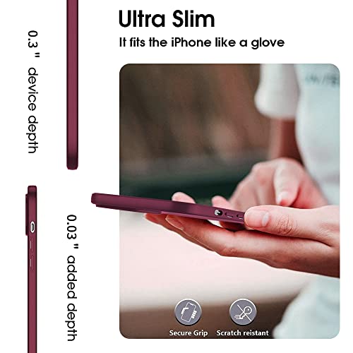 X-level Compatible iPhone 14 Case Slim Fit Ultra-Thin [Guardian Series] Soft TPU Matte Finish Coating Phone Cases Lightweight Anti-Scratch Back Cover Grip 6.1" (2022)-Wine red - color: Winered, size: iPhone 14