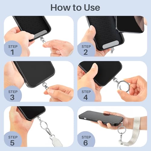 Clip and Go Strap for Phone with Wallet Crossbody - color: White, size: Medium