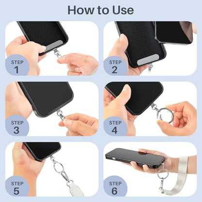 Clip and Go Strap for Phone with Wallet Crossbody - color: White, size: Medium