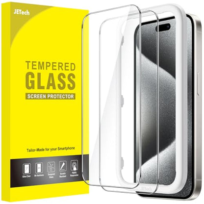 JETech Screen Protector for iPhone 15 Pro, 2-Pack - size: iPhone 15 Pro