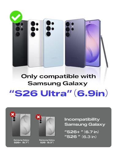 MAGIC JOHN Magnetic for Samsung Galaxy S26 Ultra Case with Stand, Fit for MagSafe, Phone Case for Samsung S26 Ultra, Clear Case with Camera Cover [Mil-Grade Protection] [Anti-Yellowing] Slim, Clear
