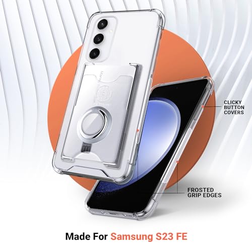 Shields Up for Samsung Galaxy S23 FE Case with Card Holder Stand, Clear - color: Clear, size: Galaxy S23 FE