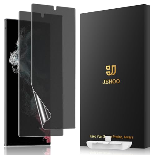 [2 Pack] Anti Glare Matte Privacy TPU Screen Protector for Samsung Galaxy S22 Ultra (Not Glass), Fingerprint Sensor Compatible, Full Adhesive Flexible Film, Easy Installation