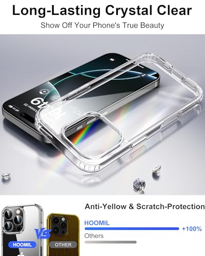 HOOMIL Case for iPhone 16 Pro Max 6.9-Inch, Non-Yellowing, Drop Protection, Anti-Scratch Transparent Hard Back Phone Cover - Crystal Clear - color: Clear, size: iPhone 16 Pro Max