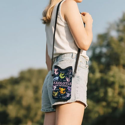 Cell Phone Sleeve Pouch with Adjustable Strap - Axolotl Gifts - color: Axolotl