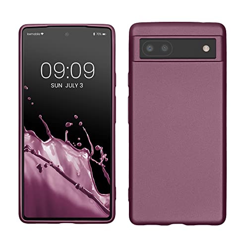 kwmobile Case Compatible with Google Pixel 6a Case - Soft Slim Metallic TPU Silicone Cover - Metallic Lavender - color: Metallic Lavender