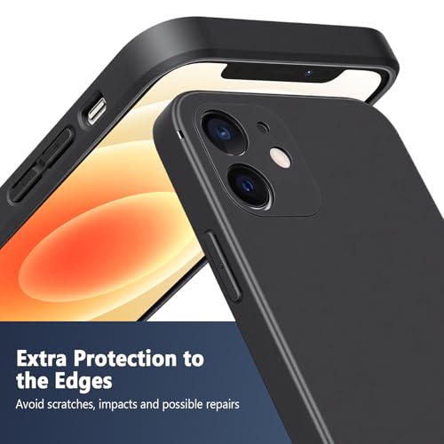 FanTEK Phone Case Compatible with iPhone 12 Case, Anti-Scratch & Fingerprint Phone Case Protective Cover, Matte Black - size: iPhone 12