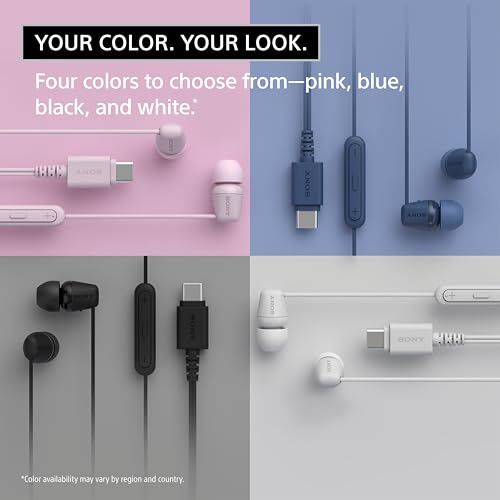 Sony IER-EX15C USB-C Plug, Wired in-Ear Headphones with Mic, Black - color: Black (Pack of 1), style: USB-C, Mic
