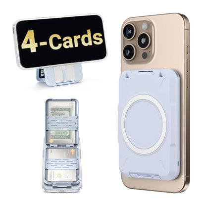 PROfezzion Double Sided Magnetic Wallet 4-Card Holder for MagSafe iPhones - color: Blue