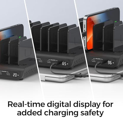 Unitek 10 Port 96W USB C Charging Station with 2X 65W PD, Fast Charger Dock - color: Black, size: 96W, Pack of 1