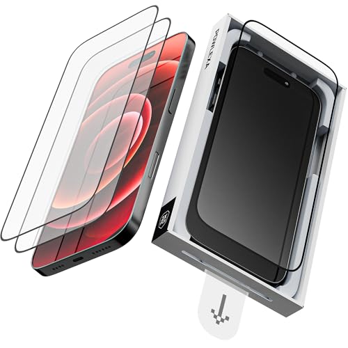 2 Pack Screen Protector for iPhone 17 Pro 6.3" 5X Stronger Tempered Glass 9H+ Hardness 12FT Military Grade Shatterproof HD Clear, Scratch Resistant Bubble-Free Installation Frame Case Friendly