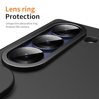for Samsung Galaxy Z Fold 6 Protect Case with Wristband Stand,Bulit-in Screen & Lens Protection Shockproof Full Body Drop Fall Protection.(Black) - color: Black