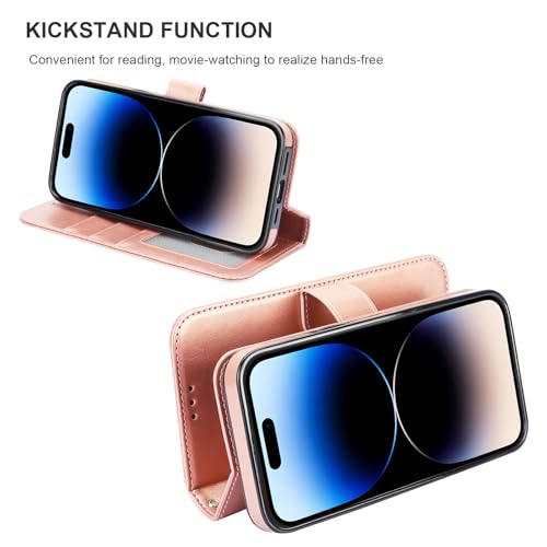 Bocasal for MagSafe Wallet Case Card Holder for iPhone 14 Pro Max Rose Gold - color: Rose Gold for MagSafe
