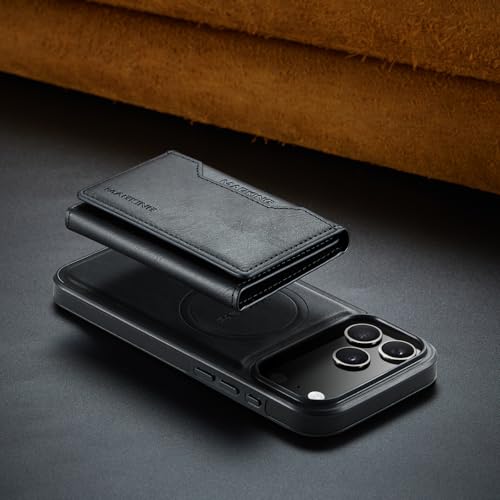 K2 2 in 1 Detachable Magnetic Phone Cases Compatible with iPhone 17 Pro Max Case with Card Holder RFID Blocking, Compatible with Magsafe Wallet, Leather 6.9'' (Black, iPhone 17 Pro Max) - color: Black, size: iPhone 17 Pro Max