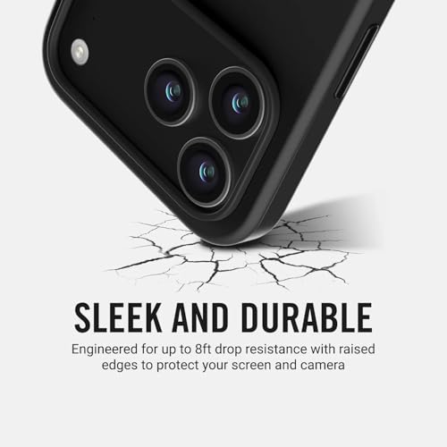 Ridge Case Compatible with iPhone 17 PRO MAX - Compatible with MAGSAFE & Wireless Charging, Aluminum Control Buttons, Dual-Layer Construction, TPU Bumper with Drop Protection (Matte Black) - color: Matte Black, size: iPhone 17 Pro Max