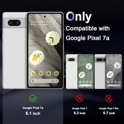 Case for Google Pixel 7a, Military Grade Drop Protection Phone Case, Yellowing Resistant, Anti-Scratch Hard PC Back, Shockproof Hard Ultra-Thin Protective Cover, Clear - size: Google Pixel 7a