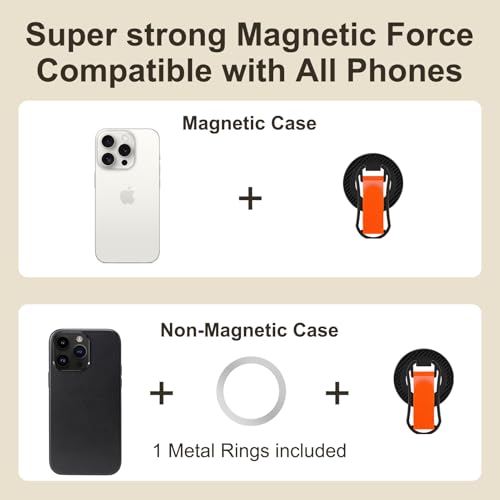 Magnetic Phone Grip for MagSafe Stand,Magnet Ring Holder Adjustable