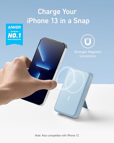 Anker 633 Magnetic Power Bank with Stand, 10,000mAh Portable Charger - color: Blue