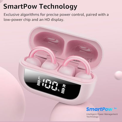 TOZO OpenEarRing Open Ear Earbuds 40H Bluetooth 5.4 Lightweight Comfort - color: Rose Gold