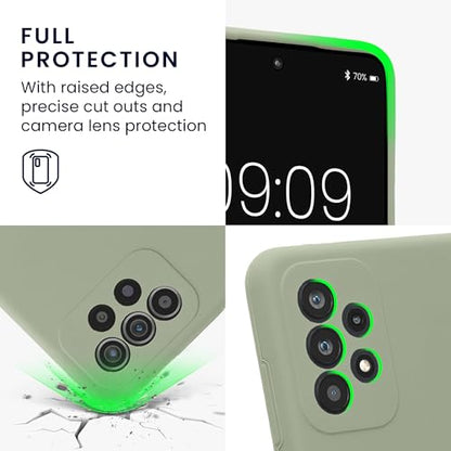 kwmobile Case Compatible with Samsung Galaxy A52 / A52 5G / A52s 5G Case - Slim TPU Silicone Phone Cover - Soft Touch Finish - Gray Green - color: gray green, size: Galaxy A52 / A52 5G / A52s 5G