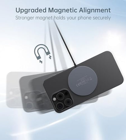 Magnetic Wireless Charger Stand + Charging Pad for iPhone Duo/18-12 Series - color: Gray