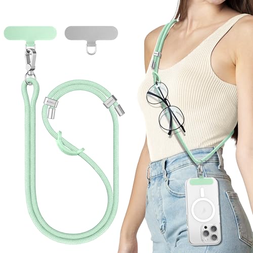 SURPHY Phone Lanyard Crossbody, Phone Strap Crossbody with 2 Tether Tabs - color: Green