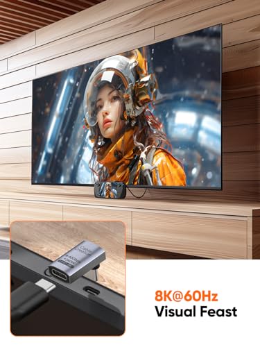 CableCreation 90 Degree USB C Adapter, Angle Type C Adapter 40Gbps 240W - size: 1PCS, style: Up Angle