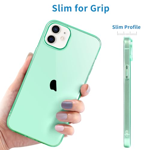 JJGoo Compatible with iPhone 12 Case & 12 Pro Case Clear Soft Transparent Shockproof Protective Slim Thin Bumper Phone Cover for 12 and 12 Pro - 6.1 inch, Clear Green - color: Green