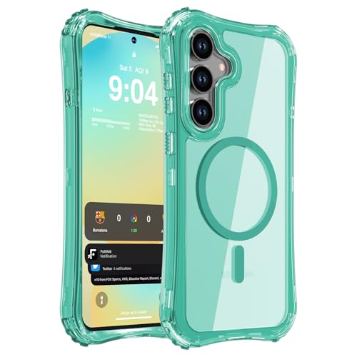 WRJ Magnetic Clear for Samsung Galaxy S26 FE Case,Samsung S25 FE Case [Fit for MagSafe][Military Grade Drop Protection] Translucent Shockproof Protective Phone Case-Mint Green - color: Mint Green, style: Transparent