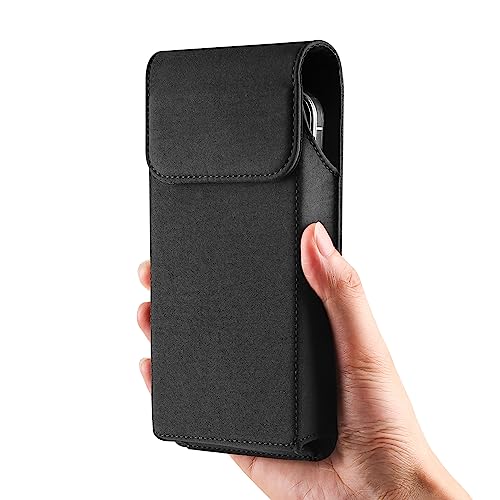 Nylon Cell Phone Holster Belt Clip Case Pouch Holder for Motorola Moto G Power 5G 2025 2024 G Play 2023 G Stylus 5G 2022 2021 G Pure One 5G Galaxy S21 Ultra A14 A05 A06 A13 A23 (Fits Protective Cover)