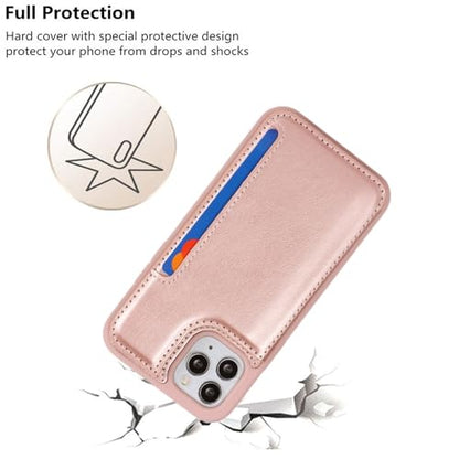 iCoverCase Compatible with iPhone 11 Pro Phone Case with Card Holder, Wallet Case for Women Men RFID Blocking PU Leather Protective Case 5.8 Inch (Rose Gold) - color: Rose Gold