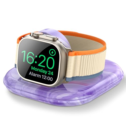 for Apple Watch Charger Stand, Magnetic Fast Charging Dock Portable Design - color: Marble Purple