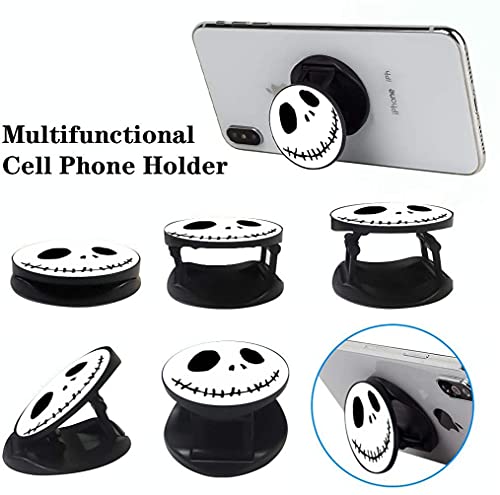 3 Pack/Multifunction Cell Phone Stand Holder and Grip Cute White Black Cartoon Foldable Phone Kickstand Mount Compatible for Smartphones