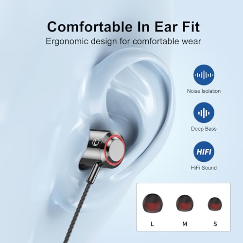 2 Pack Wired Earbuds with Microphone, In-Ear Headphones Wired with Noise Blocking &Volume Control, Premium Sound& Lightweight Corded Earphones for Laptops, Tablets, MP3 & Most 3.5mm Interface Devices - size: 2-Pack