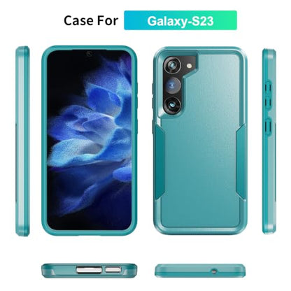 for Samsung Galaxy S23 Case with HD Screen Protector, Dual Layer Military Grade Drop Tested, Heavy Duty Rugged Shockproof Non-Slip Outdoor Protective Cover, Green - color: Green