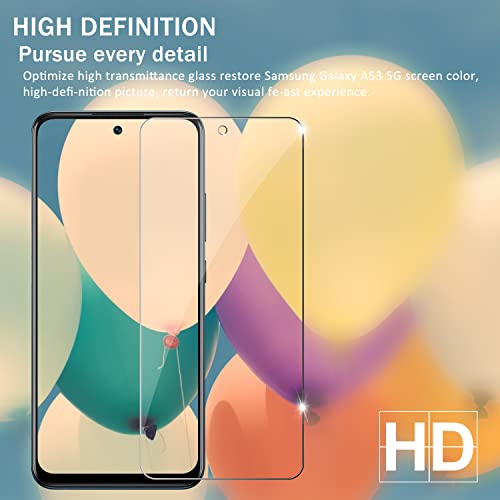 Galaxy A53 5G Premium Tempered Glass Screen Protectors, [2 Pack] [Anti-scratch] [3D Glass] [Case-Friendly] Screen Protector Glass for Samsung Galaxy A53 - size: Galaxy A53 5G