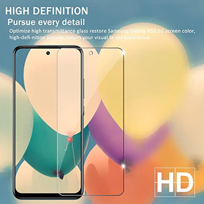 Galaxy A53 5G Premium Tempered Glass Screen Protectors, [2 Pack] [Anti-scratch] [3D Glass] [Case-Friendly] Screen Protector Glass for Samsung Galaxy A53 - size: Galaxy A53 5G