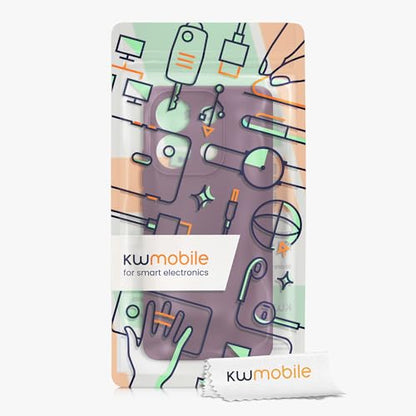 kwmobile Case Compatible with Xiaomi Redmi Note 13 4G Case - Protective Slim TPU Cover with Soft Matte Finish - Bordeaux Violet - color: bordeaux violet